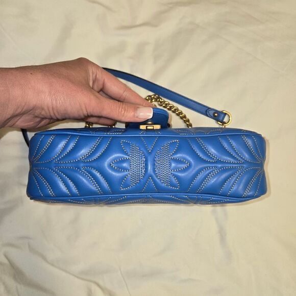GUCCI ADIDAS X GUCCI GG MARMONT Small Shoulder Leather Bag New - Picture 6 of 13